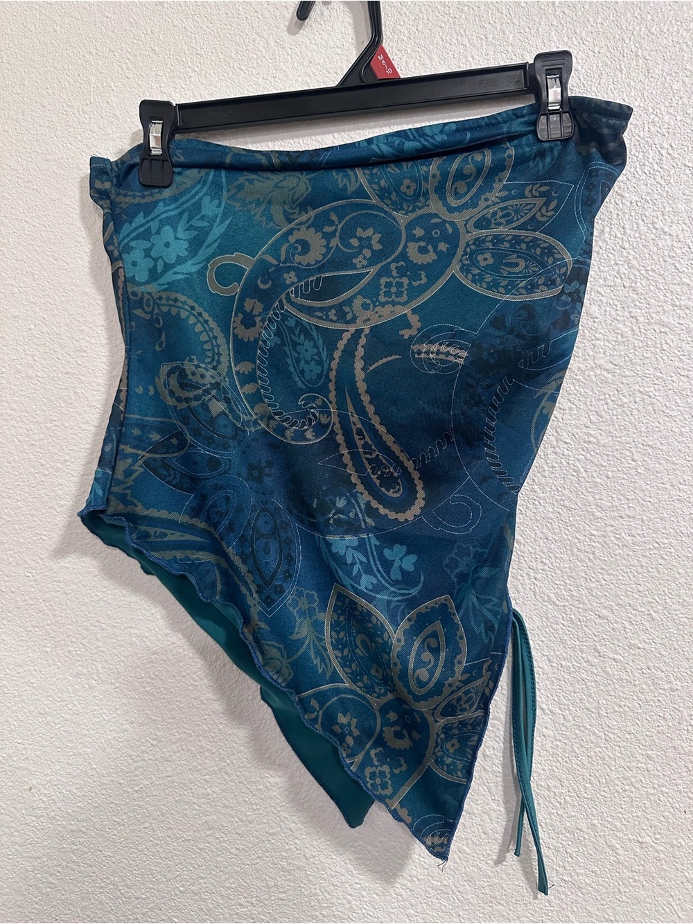 Teal Paisley Asymmetric Women’s Skirt